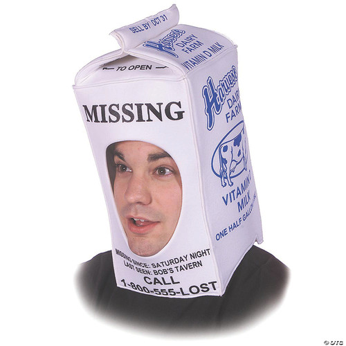 Missing Person Milk Carton Hat Hood Mask