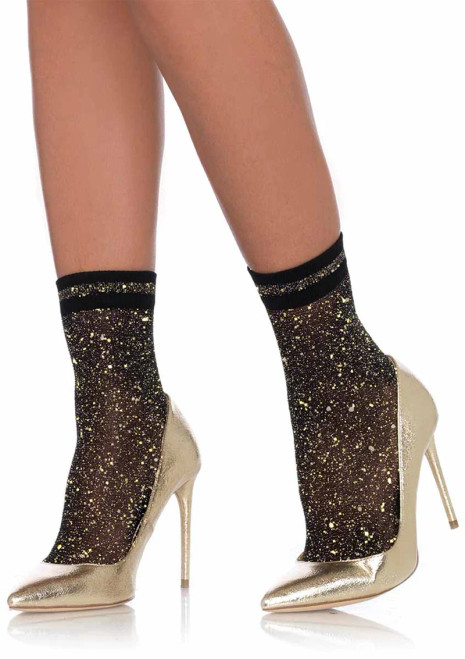 Gold Lurex Shimmer Anklets