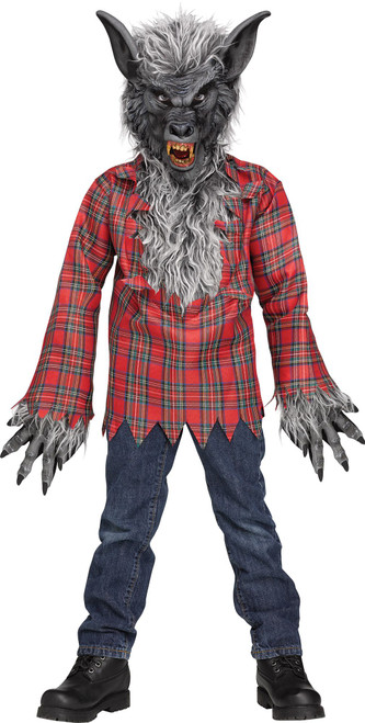 Werewolf Child Costume- grey, front view