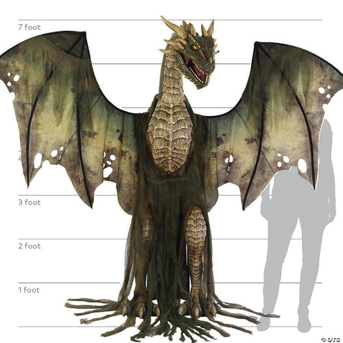 Animated 7ft Dark Forest Dragon- size comparison