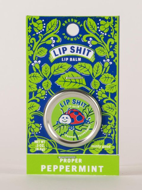 Lip Shit Lip Balm- Proper Peppermint - front view