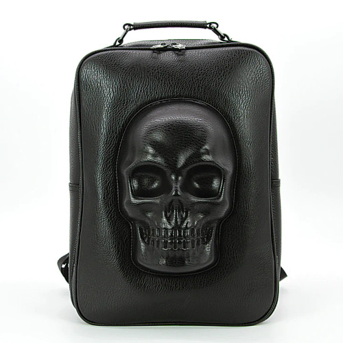 PROTRUDED SKULL RECTANGLE BACKPACK- Front View