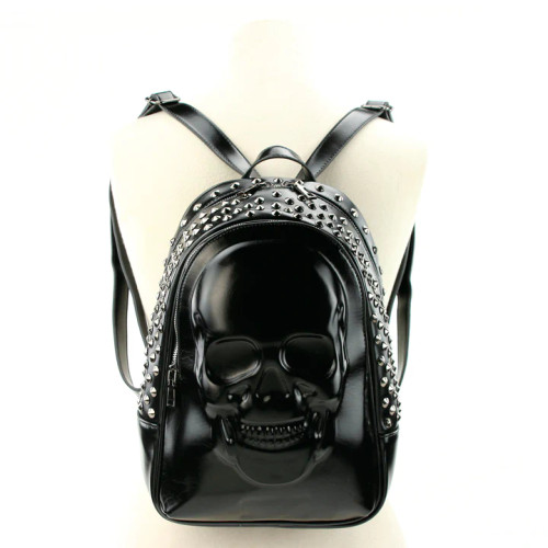 SKULL EMBOSSED BACKPACK- On Mannequin Front View