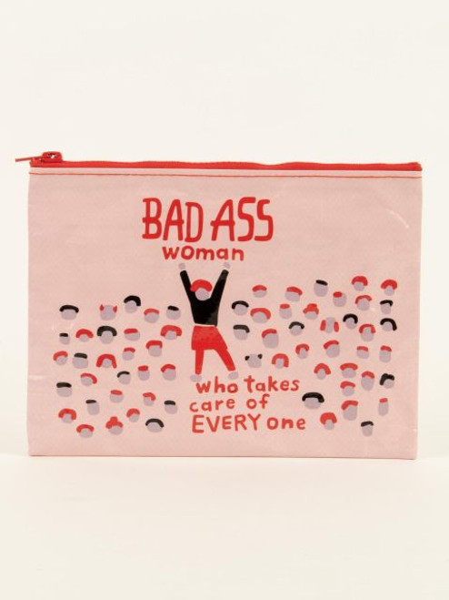 Bad Ass Woman Zipper Pouch- front view