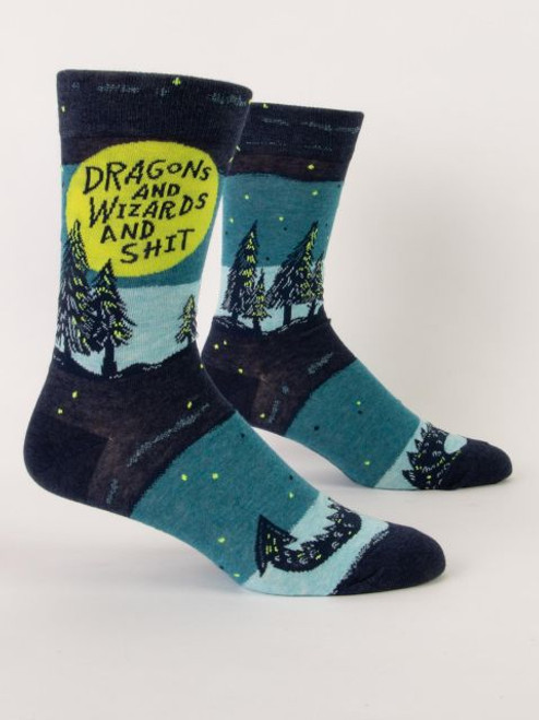 Dragons And Wizards And Shit Men's Socks- side view