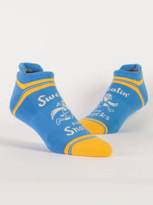 Sweatin' For Snacks Sneaker Socks L/XL- on foot view