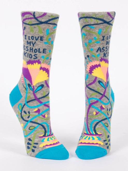 I Love My Asshole Kids Crew Socks- front view