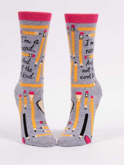 I'm A Nerd Crew Socks- front view