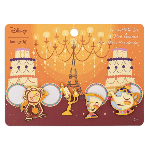 Beauty And The Beast Fixtures 4 Piece Pin Set- on package