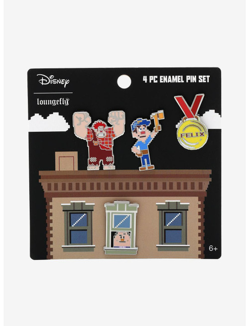 Wreck-It Ralph 4 Piece Pin Set- on packaging