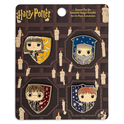 POP! Harry Potter 4 Piece Pin Set- on packaging