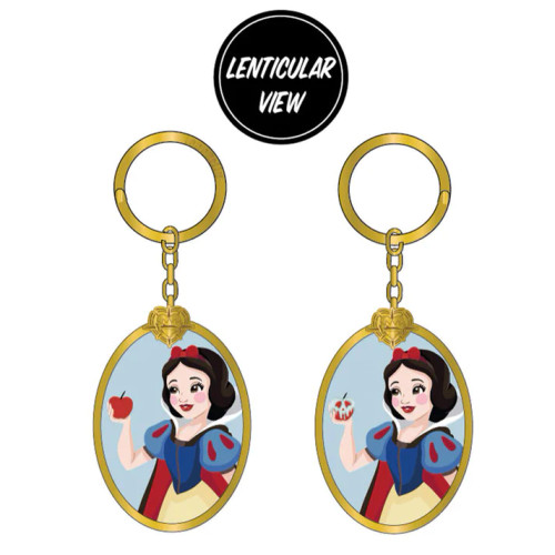 Snow White Lenticular Keychain- how lenticular view works