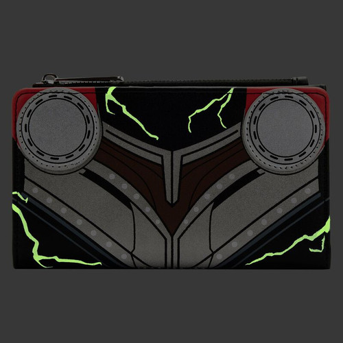 Marvel Thor Love & Thunder Glow In The Dark Wallet- glowing front view