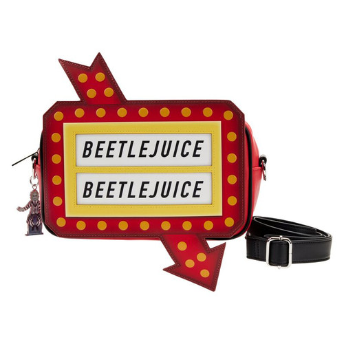 Beetlejuice Graveyard Sign Glow In The Dark Crossbody Bag- front view