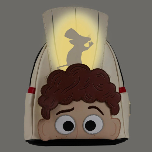 Ratatouille 15th Anniversary Little Chef Glow In The Dark Mini Backpack- glowing front view