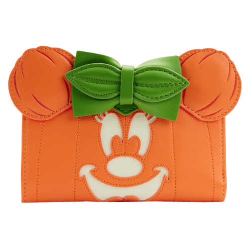 Minnie Mouse Pumpkin Glow In The Dark Flap Wallet- front view