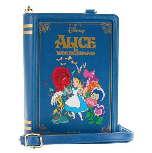 Alice In Wonderland Book Convertible Crossbody Bag- closed front view