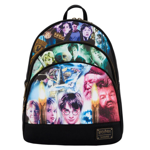 Harry Potter Trilogy Triple Pocket Mini Backpack- front view