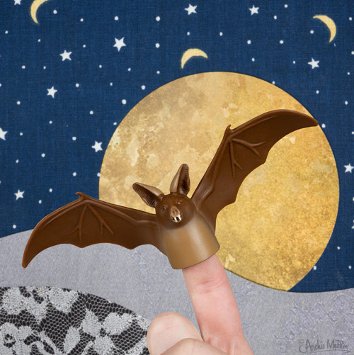 Bat Finger Puppet- in front of moon