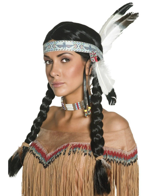 Native American Inspired Wig with Plaits- worn by woman