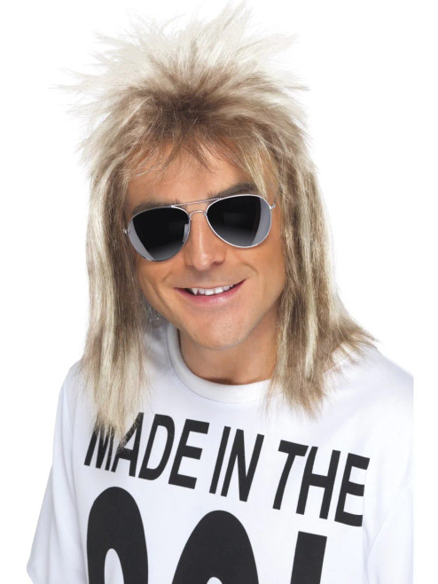 Ash Blonde 80s Mullet Wig