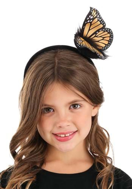Springy Monarch Butterfly Headband- worn by model