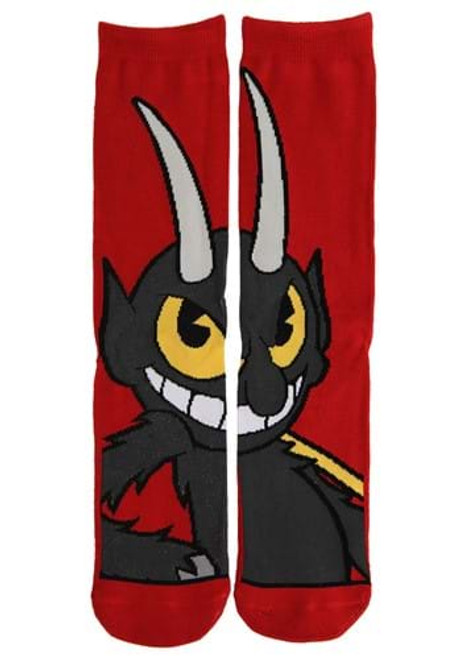 The Devil Cuphead Adult Socks- laid flat