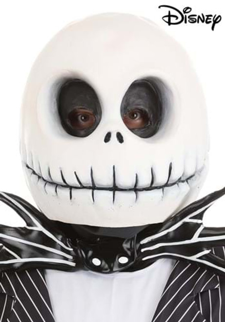 Nightmare Before Christmas- Jack Skellington Latex Mask- worn by model front view