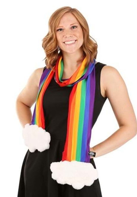Rainbow Scarf with Hidden Pocket- worn by model