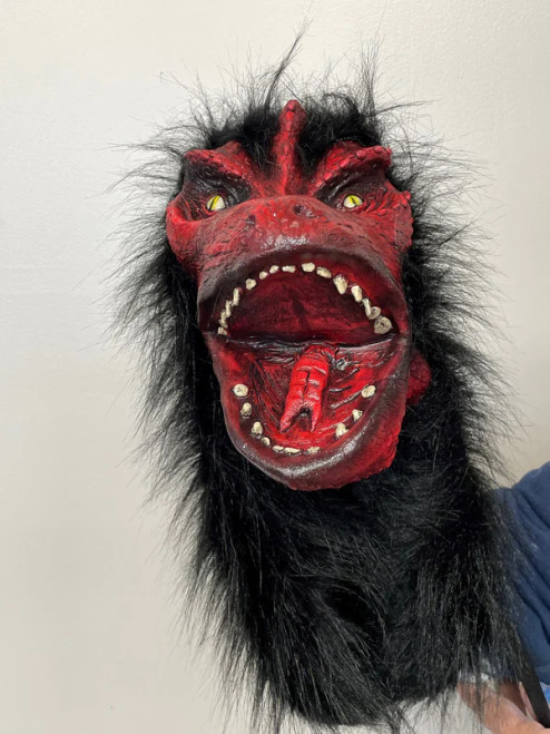 Rosso the Dragon Hand Puppet- front view with mouth open