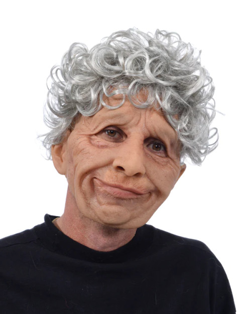 Grandma Marge Mask- front view, mouth closed