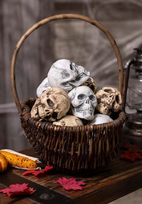 Bag of Skulls (12Pcs)- displayed in basket