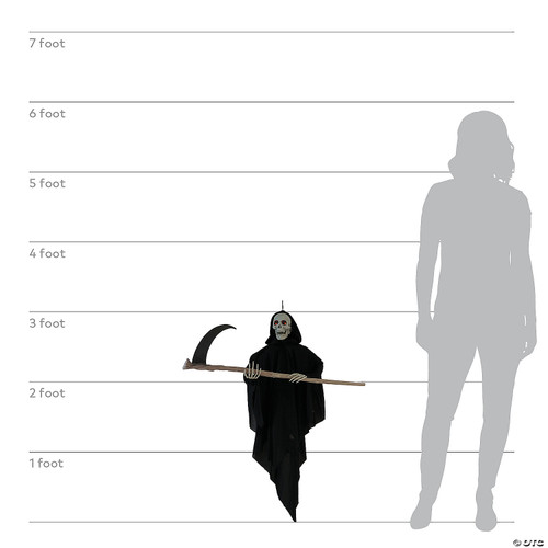 36" Reaper Hanging Animated Prop- size comparison