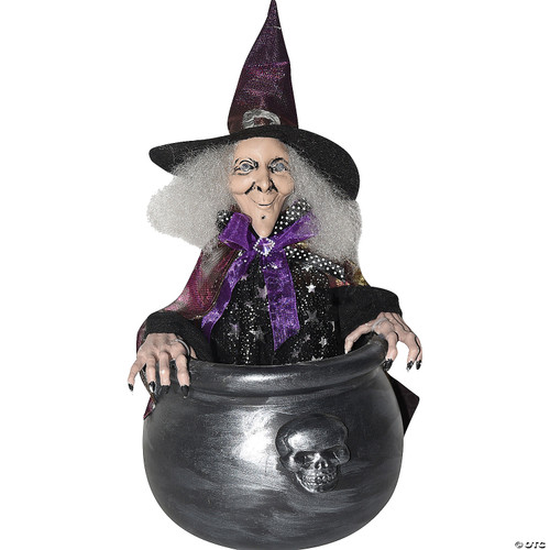 14" Bouncing Witch in Cauldron