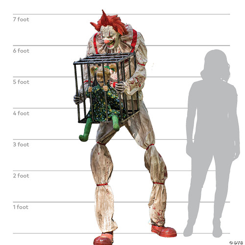 Cagey the Clown Animated Prop- size comparison