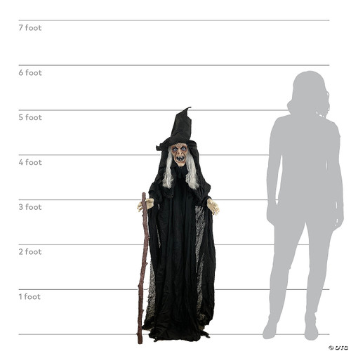 Animated Witch with Cane- size comparison