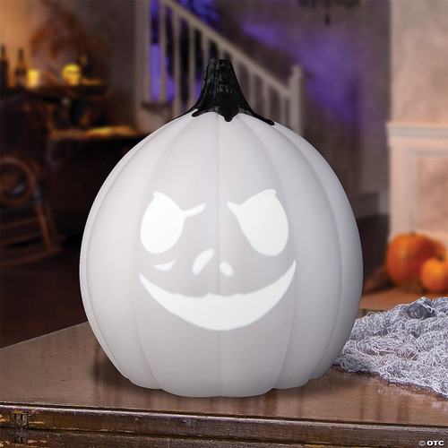 Nightmare Before Christmas- Jack Skellington White Singing Pumpkin- displayed in home