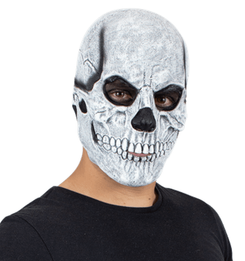 White Skull Mask- worn by model