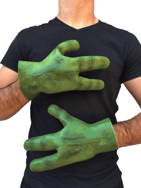 Green Alien Hands (Gloves)- worn by model