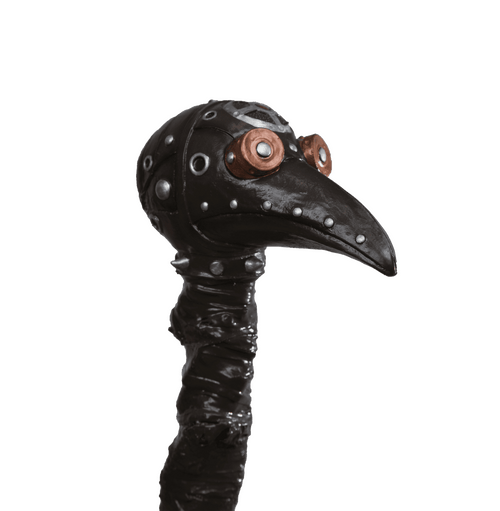 Steampunk Plague Doctor Staff- angled view, close up