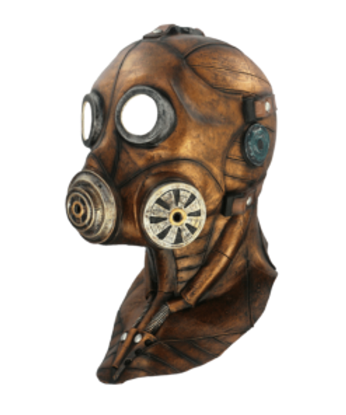 Bronze Smoke Gas Mask- angled view