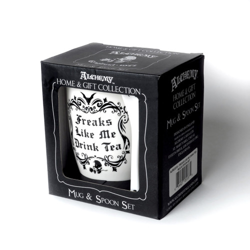 Freaks Like Me Drink Tea Cup and Spoon- in box