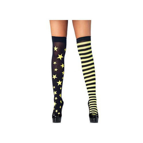 Yellow Stars and Stripes Thigh Highs
