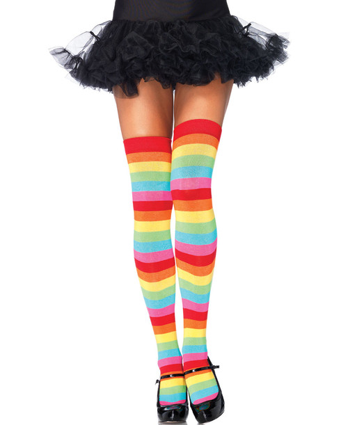 Rainbow Thigh High Stockings