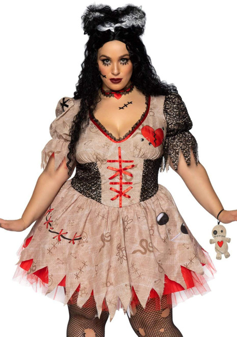 Deadly Voodoo Doll Costume- plus, front view