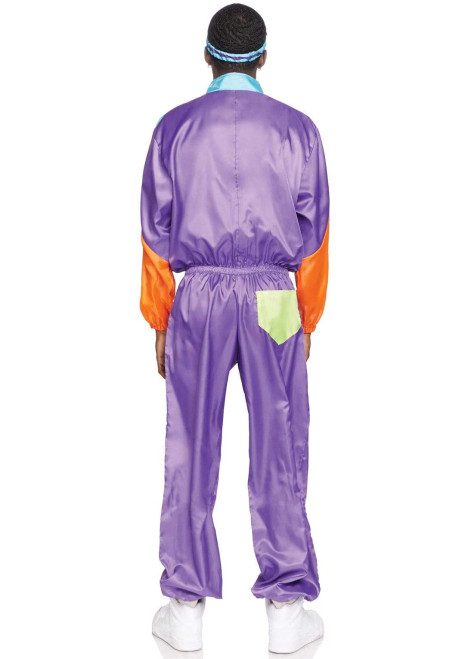 Men's 80s Track Suit Costume- back view, full body