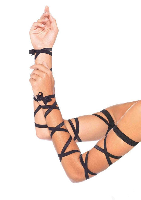 Black Elastic Ribbon Arm Wraps