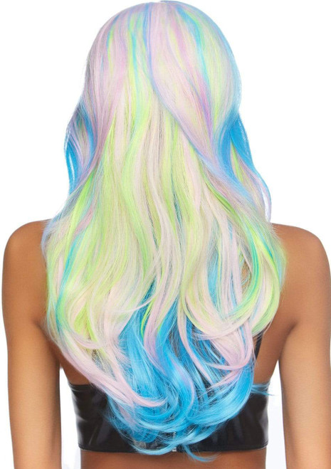 27" Mystic Hue Wavy Long Wig- back view