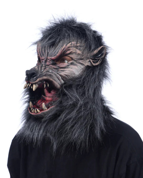 Moonstruck Grey Werewolf Mask- side view