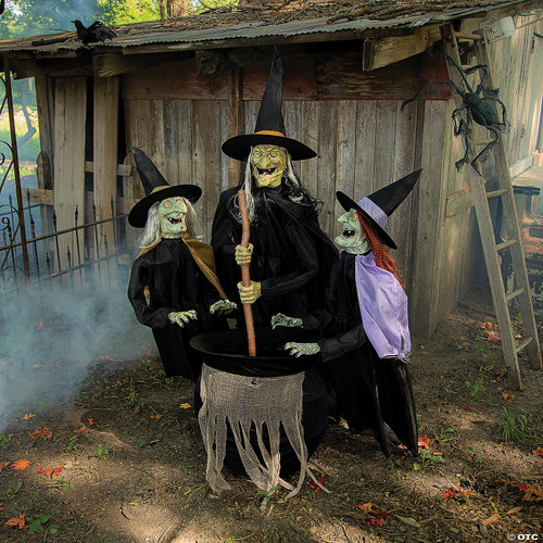 5' Animated Stichwick Sisters- displayed in yard
